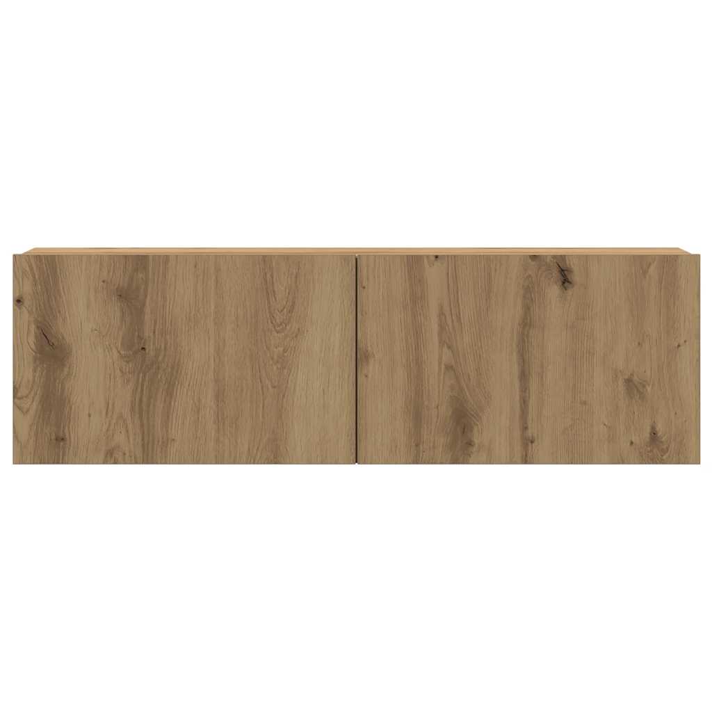 Mobili TV a Parete 6 pz Rovere Artigianale Legno Multistrato
