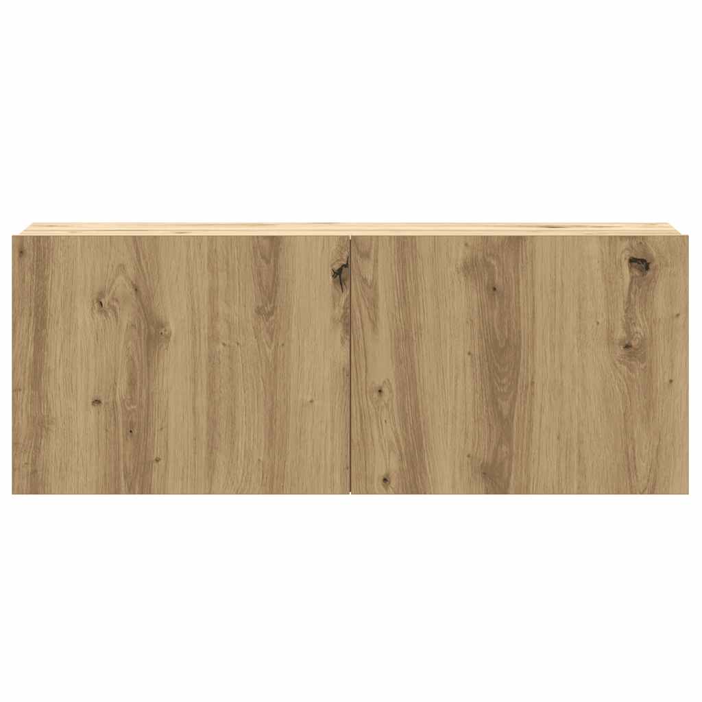 Set Mobile TV 2 pz Montato a Parete Rovere in Legno Multistrato