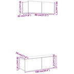 Set Mobile TV 2 pz Montato a Parete Rovere in Legno Multistrato