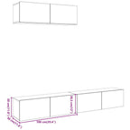 Mobili TV a Parete 3 pz Legno Antico 100x30x30 cm in Truciolato