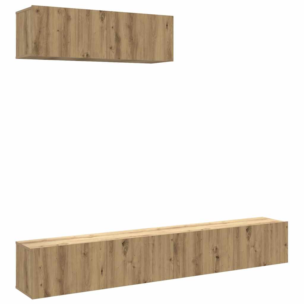 Mobili TV a Parete 3 pz Rovere 100x30x30 cm Truciolato