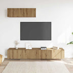 Mobili TV a Parete 3 pz Rovere 100x30x30 cm Truciolato