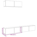 Mobili TV a Parete 3 pz Rovere 100x30x30 cm Truciolato