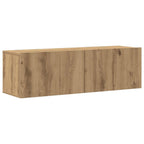 Set Mobile TV 4 pz Montato a Parete Rovere in Legno Multistrato