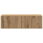 Set Mobile TV 4 pz Montato a Parete Rovere in Legno Multistrato