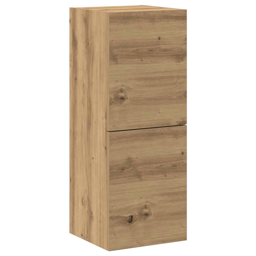 Set Mobile TV 4 pz Montato a Parete Rovere in Legno Multistrato