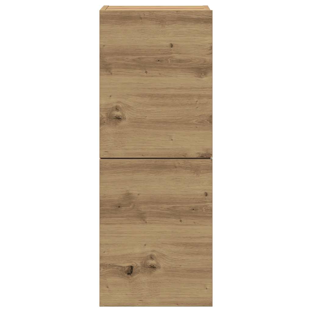 Set Mobile TV 4 pz Montato a Parete Rovere in Legno Multistrato