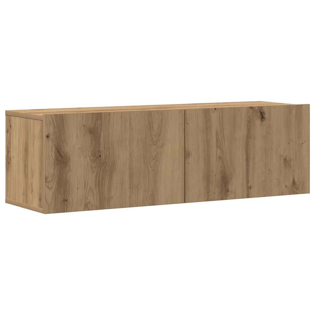 Set Mobile TV 5 pz Montato a Parete Rovere in Legno Multistrato