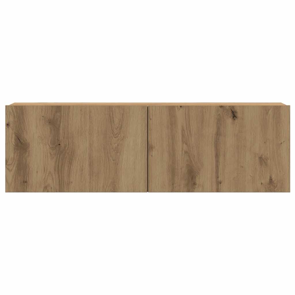 Set Mobile TV 5 pz Montato a Parete Rovere in Legno Multistrato