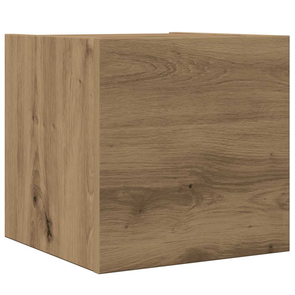 Set Mobile TV 4 pz Montato a Parete Rovere in Legno Multistrato