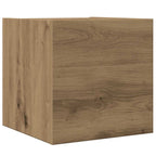 Set Mobile TV 4 pz Montato a Parete Rovere in Legno Multistrato