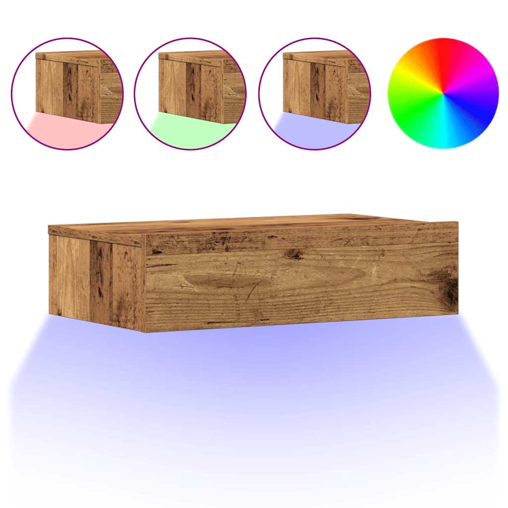 Comodino Legno Antico 60x35 cm in Legno Multistrato