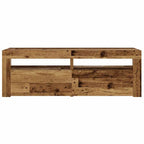 Comodini 2 pz con Luci LED Legno Antico 60x35x40 cm