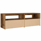 Comodini 2 pz con Luci LED Legno Antico 60x35x40 cm