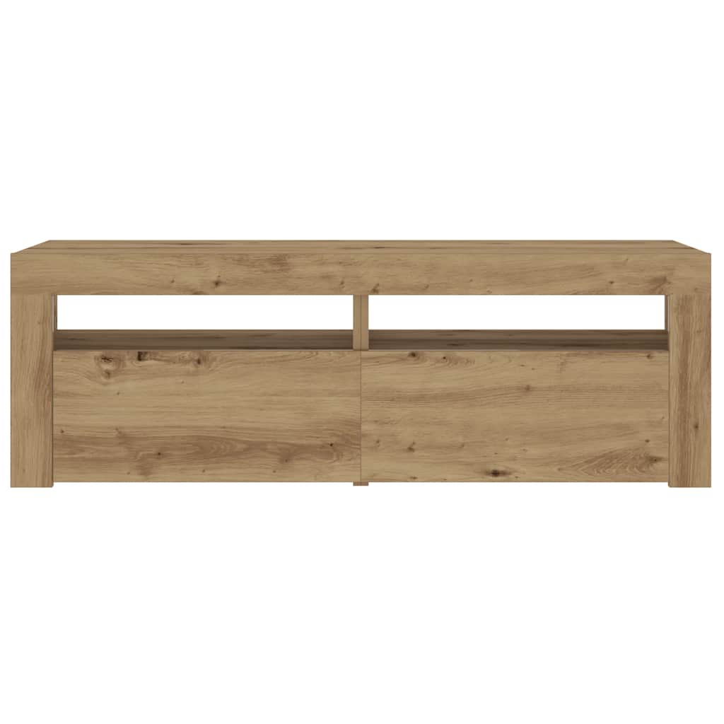Comodini 2 pz con Luci LED Rovere Artigianale 60x35x40 cm