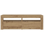 Comodini 2 pz con Luci LED Rovere Artigianale 60x35x40 cm