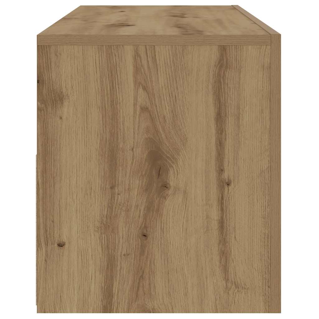 Comodini 2 pz con Luci LED Rovere Artigianale 60x35x40 cm