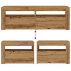 Comodini 2 pz con Luci LED Rovere Artigianale 60x35x40 cm