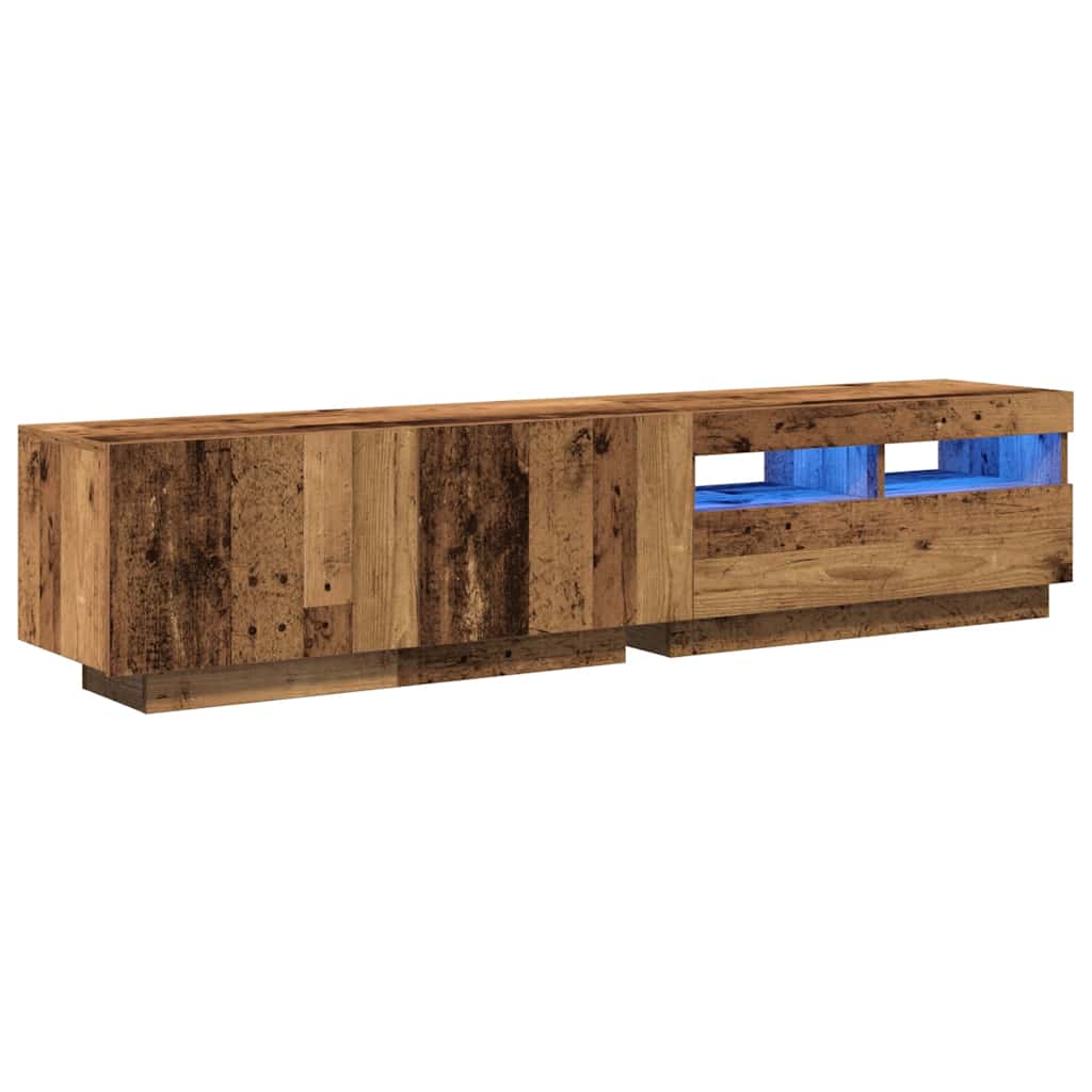 Mobile Porta TV con LED Legno Antico 180x35x40 cm Truciolato