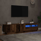 Mobile Porta TV con LED Legno Antico 180x35x40 cm Truciolato