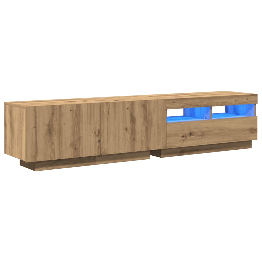 Mobile Porta TV con LED Artigianale 180x35x40 cm Multistrato