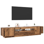 Mobile Porta TV con LED Legno Antico 200x35x40 cm Truciolato