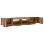 Mobile Porta TV con LED Legno Antico 200x35x40 cm Truciolato