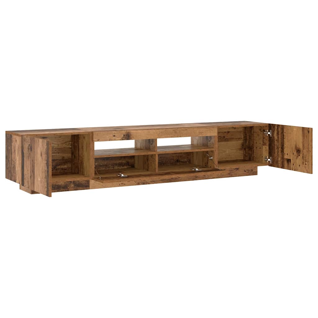 Mobile Porta TV con LED Legno Antico 200x35x40 cm Truciolato