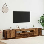 Mobile Porta TV con LED Legno Antico 200x35x40 cm Truciolato