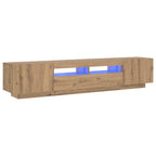Mobile Porta TV con LED Artigianale 200x35x40 cm Multistrato