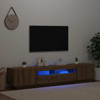 Mobile Porta TV con LED Artigianale 200x35x40 cm Multistrato