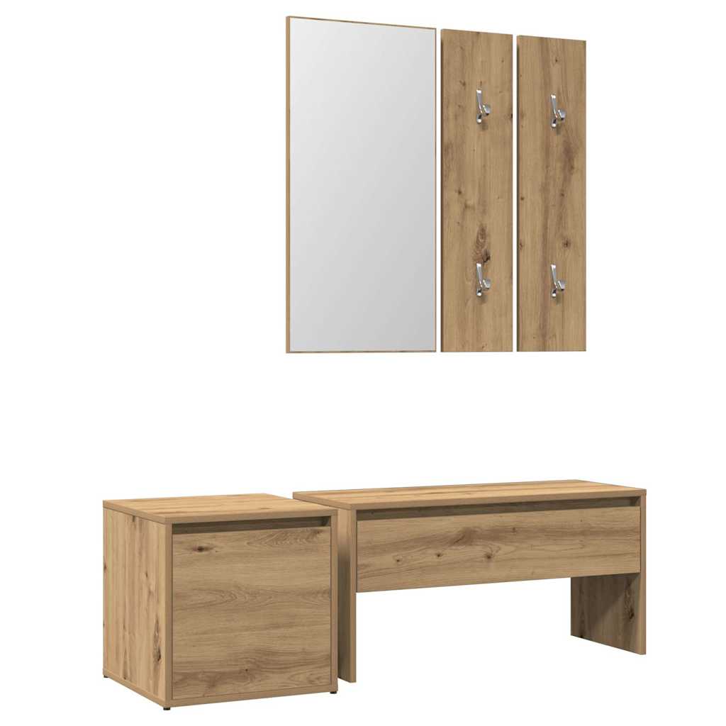 Set di Mobili da Corridoio Rovere Artigianale Legno Multistrato