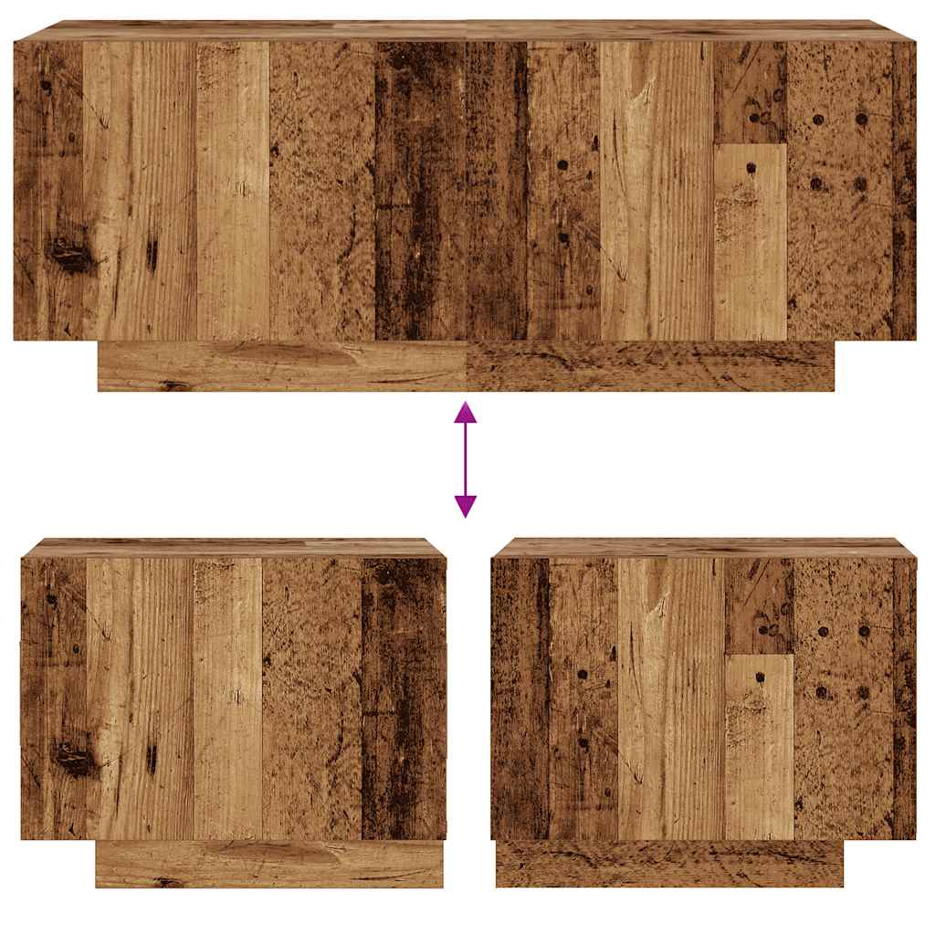 Comodino Legno Antico 100x35x40 cm in Legno Multistrato