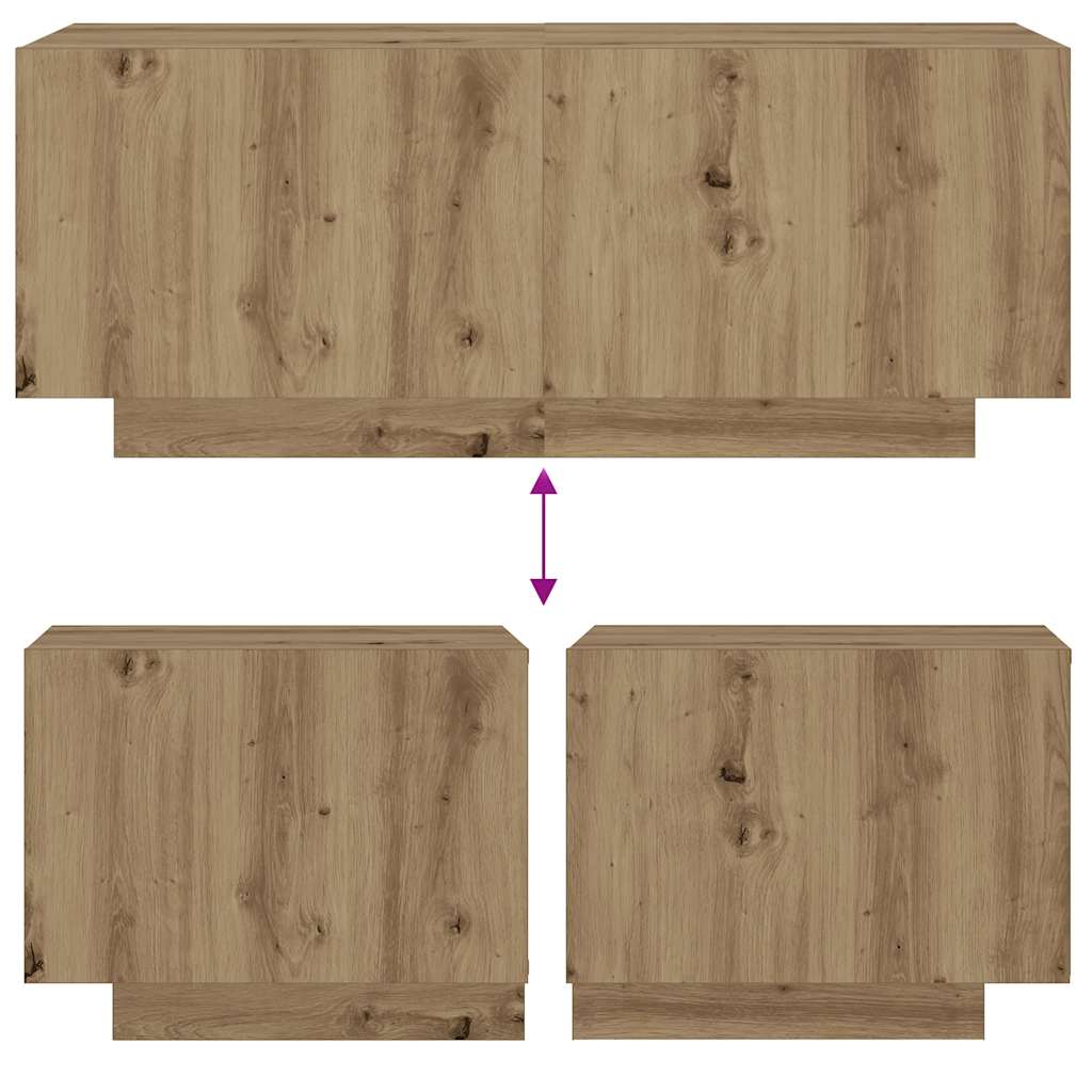 Comodino Rovere Artigianale 100x35x40 cm in Legno Multistrato