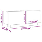 Comodino Rovere Artigianale 100x35x40 cm in Legno Multistrato