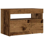 Comodino con LED Legno Antico 60x35x40 cm in Legno Multistrato