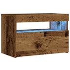 Comodino con LED Legno Antico 60x35x40 cm in Legno Multistrato
