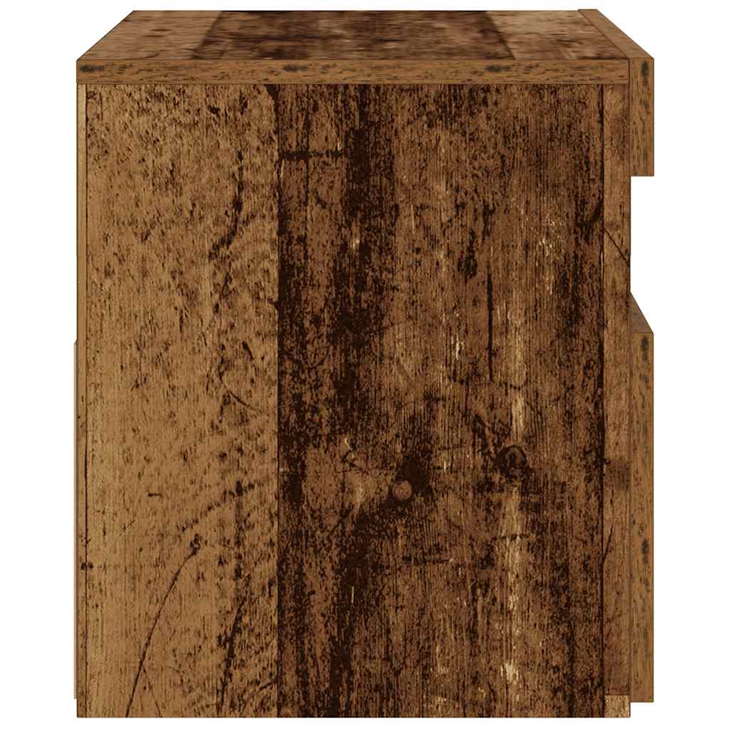 Comodino con LED Legno Antico 60x35x40 cm in Legno Multistrato