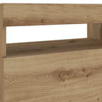 Comodino con LED Rovere Artigianale 60x35x40 cm in Truciolato
