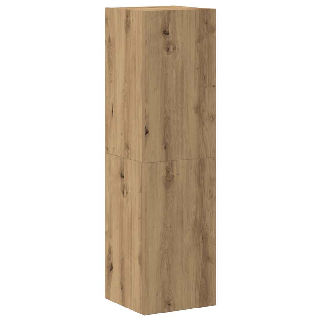 Set Mobile TV 3 pz Montato a Parete Rovere in Truciolato