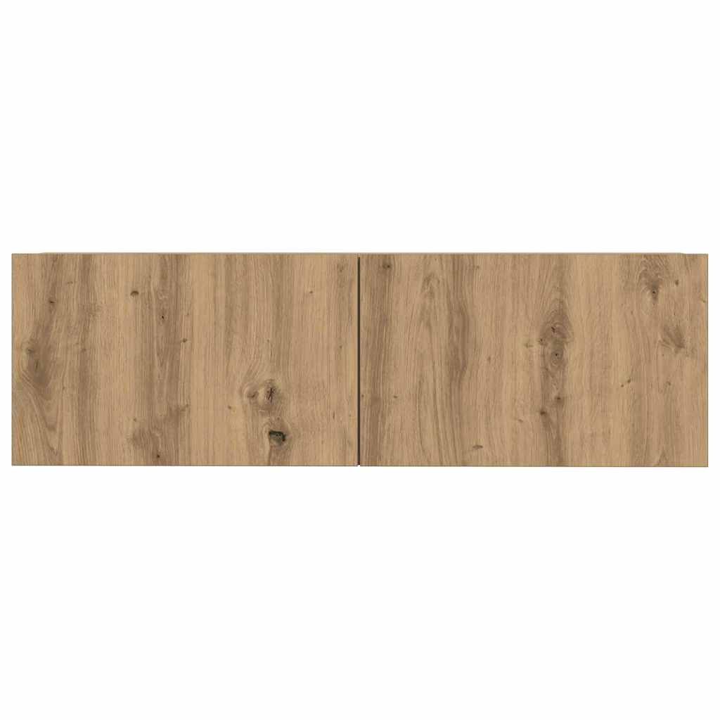 Set Mobile TV 3 pz Montato a Parete Rovere in Truciolato