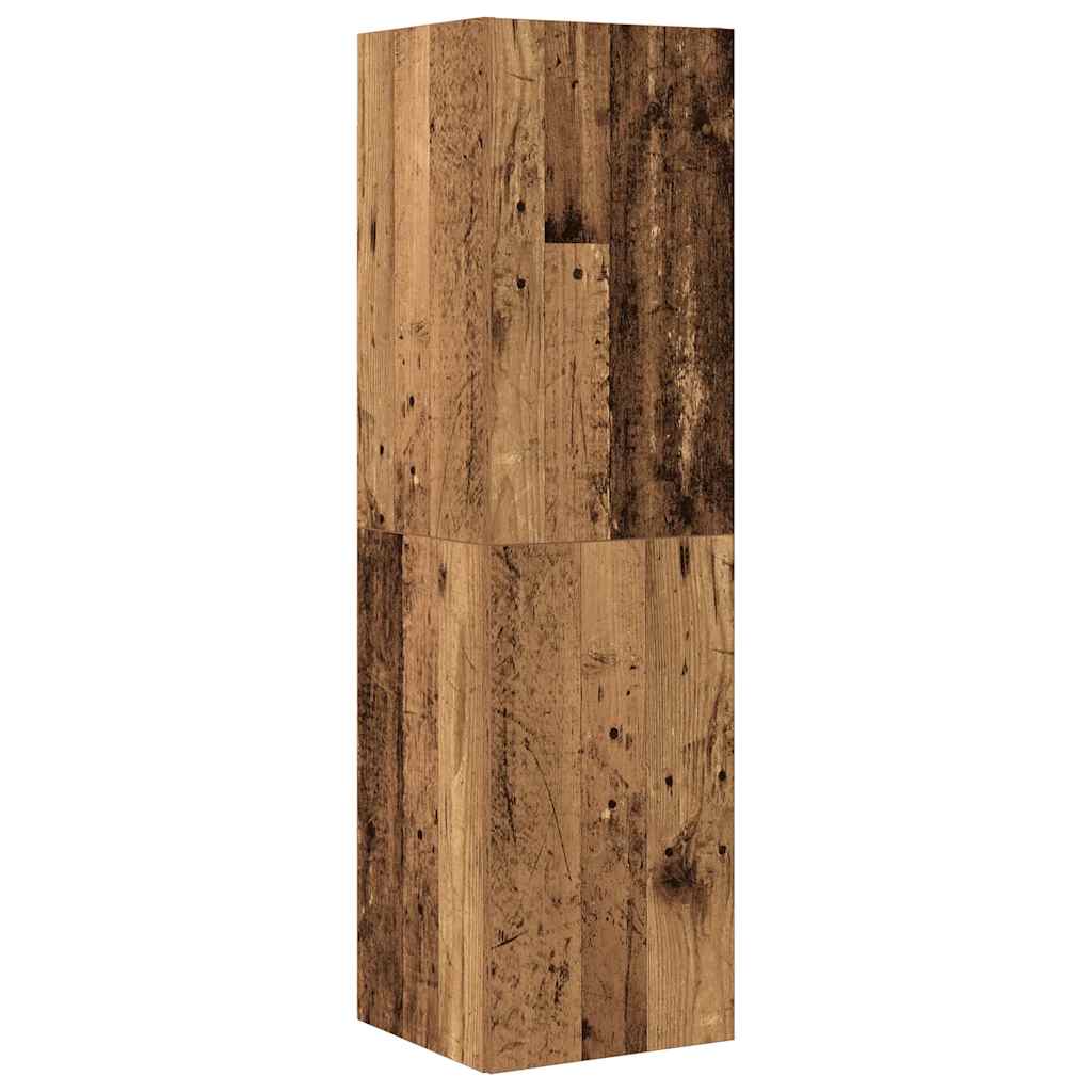Set Mobile TV 4 pz Montato a Parete Legno Antico in Truciolato
