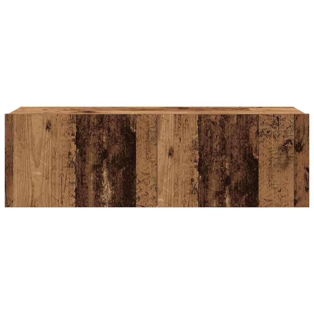 Set Mobile TV 4 pz Montato a Parete Legno Antico in Truciolato