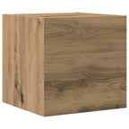 Set Mobile TV 4 pz Montato a Parete Rovere in Legno Multistrato