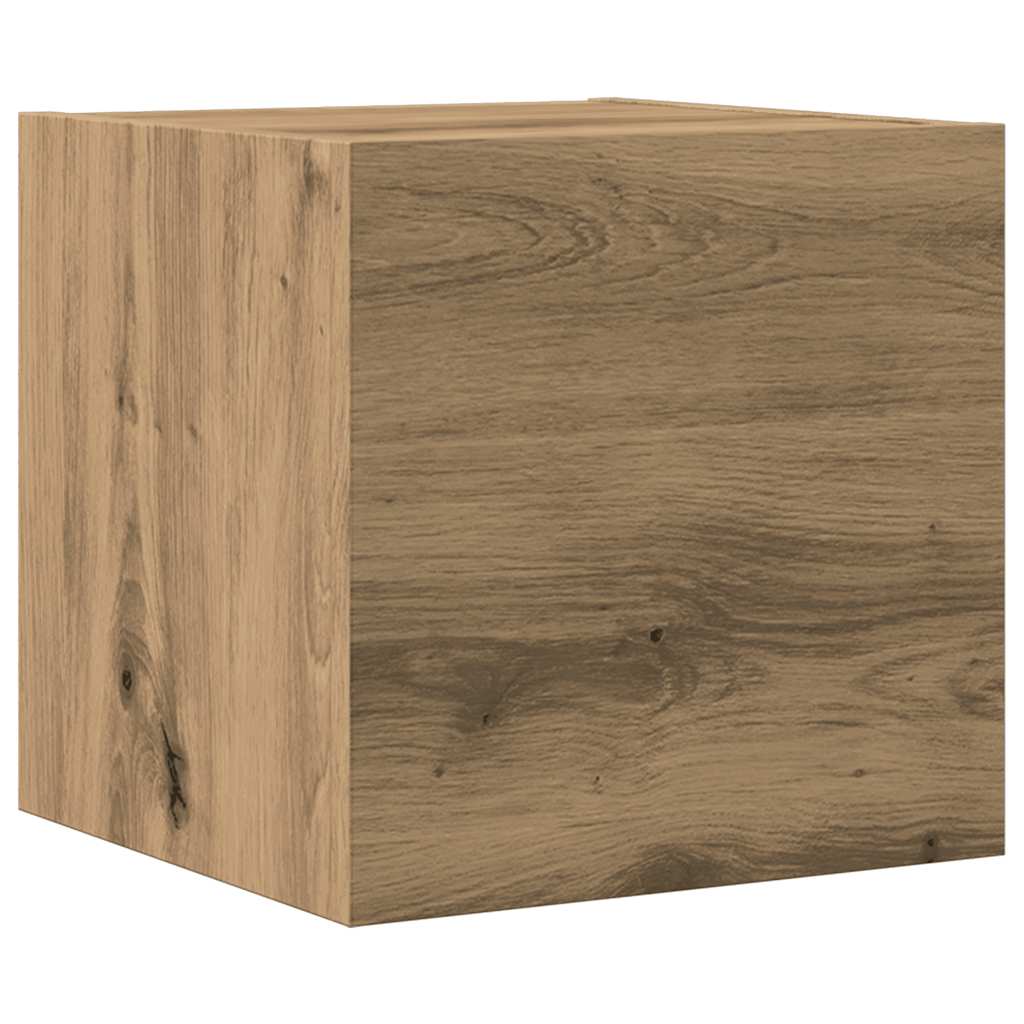 Set Mobile TV 4 pz Montato a Parete Rovere in Legno Multistrato