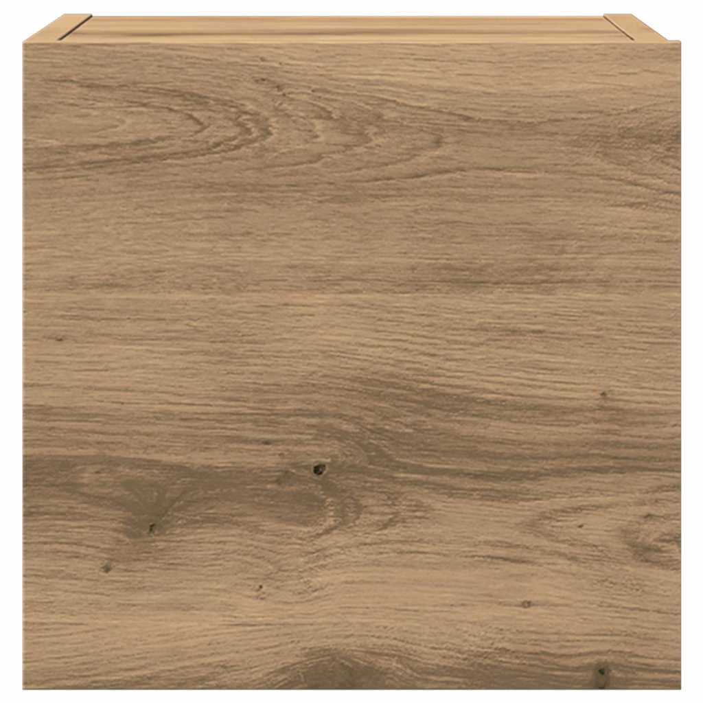 Set Mobile TV 4 pz Montato a Parete Rovere in Legno Multistrato