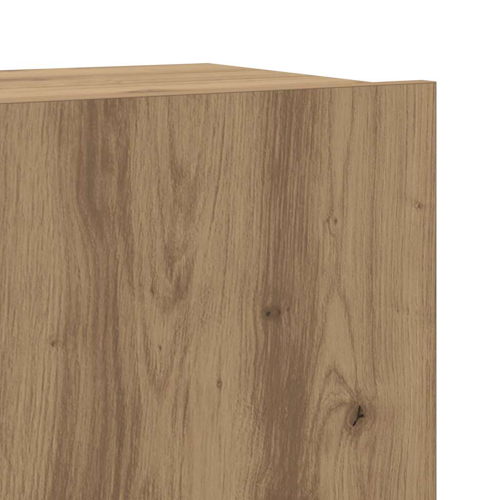Set Mobile TV 4 pz Montato a Parete Rovere in Legno Multistrato