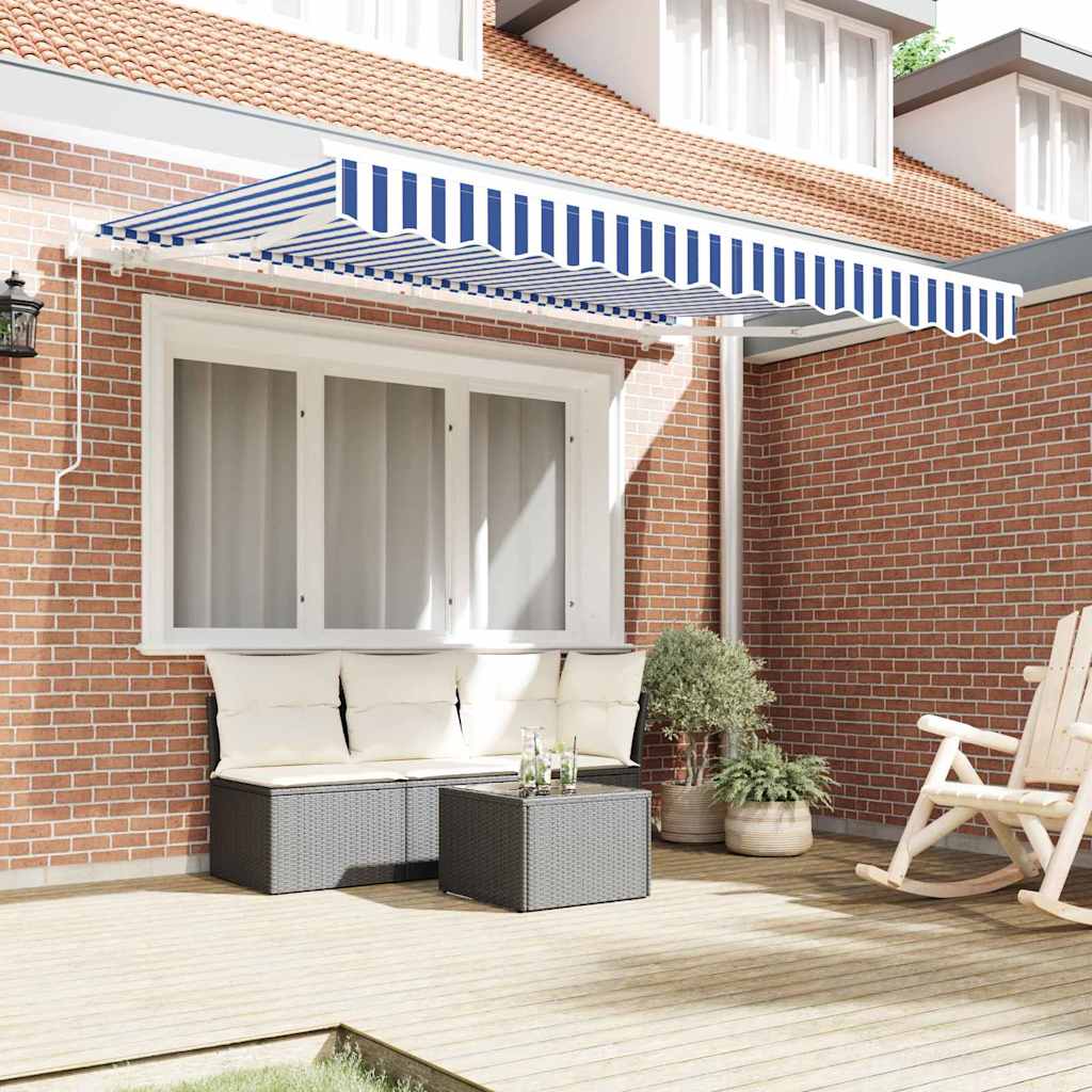 Telo di ricambio per tenda da sole Blu e Bianco 3 x 2 m