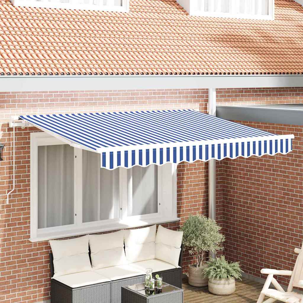 Telo di ricambio per tenda da sole Blu e Bianco 3,5 x 2 m