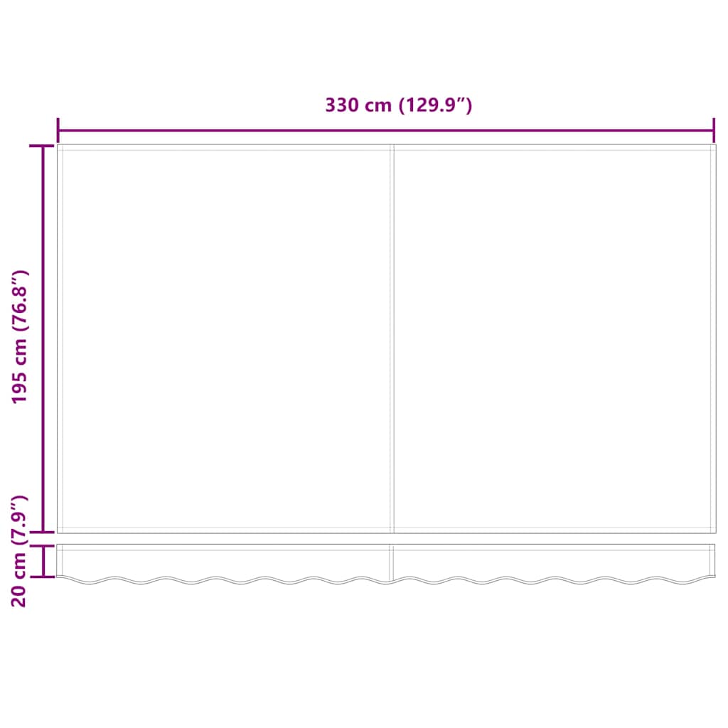 Telo di ricambio per tenda da sole Marrone 3,5 x 2 m Poliestere